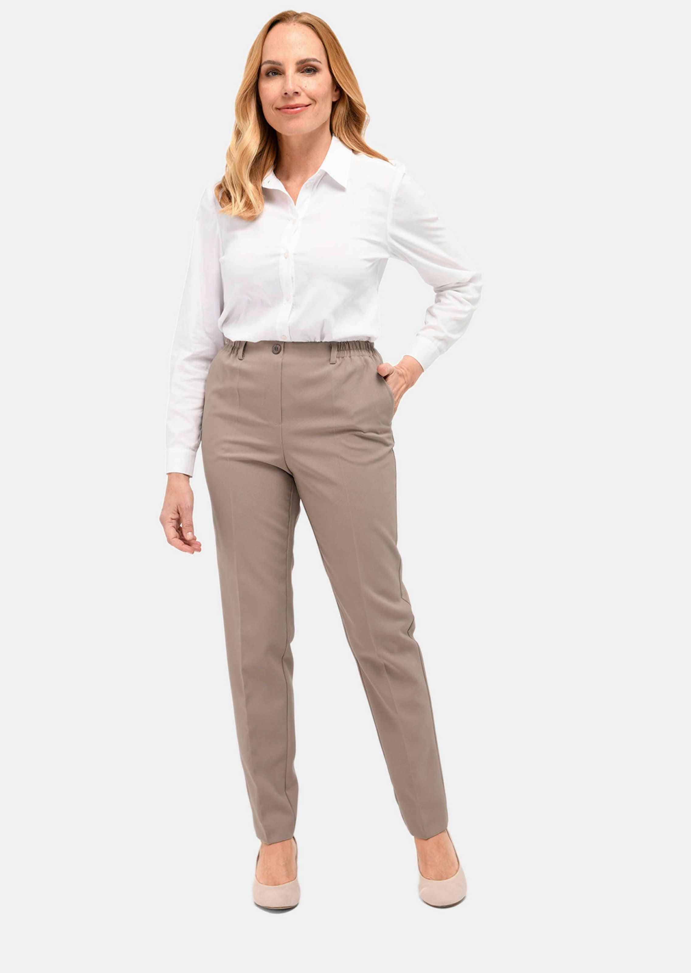 Pantalon MARTHA avec traitement antitaches D-Fender - beige - Gr. 44 de Goldner Fashion