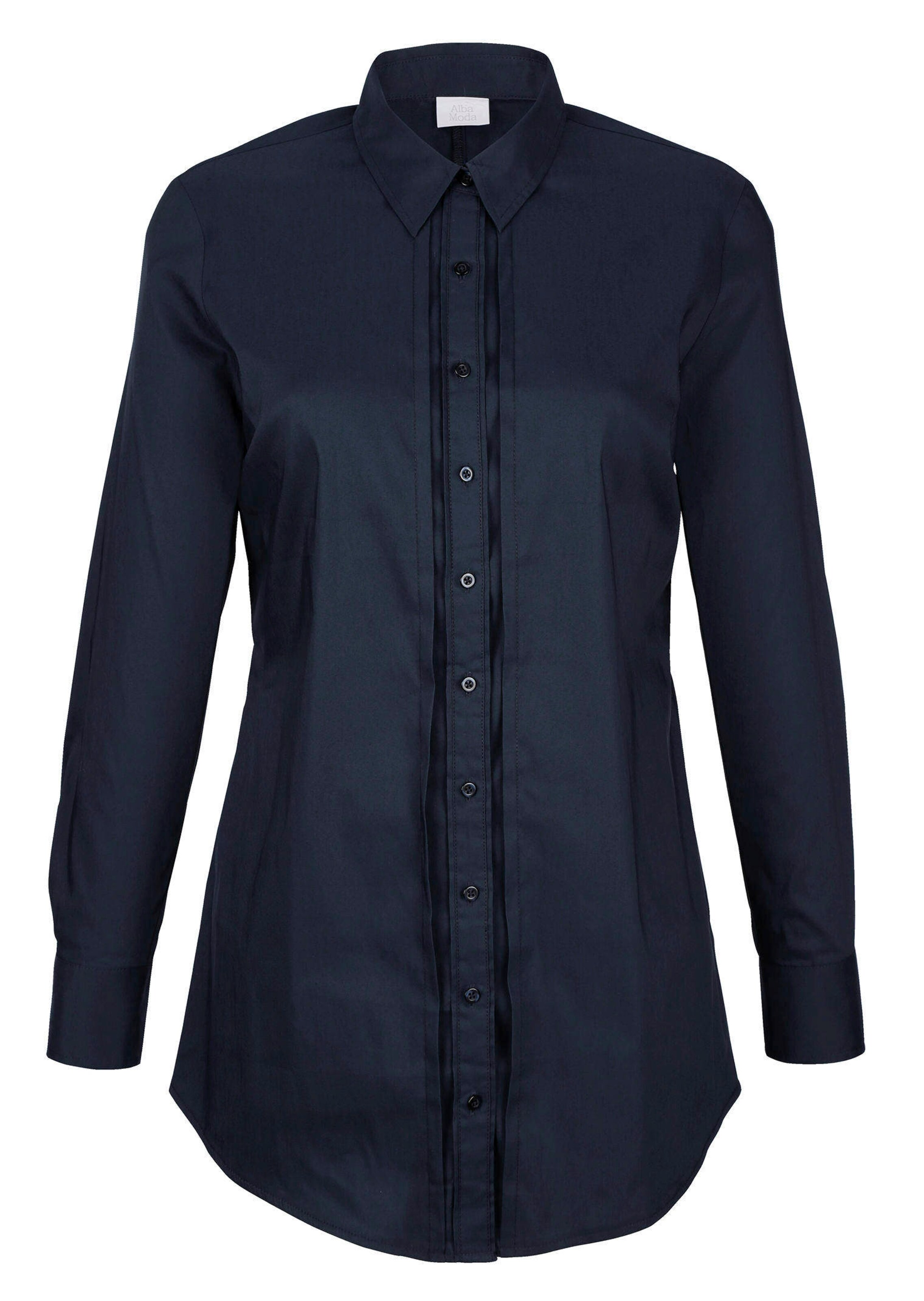 Longbluse mit Biesen im Vorderteil
