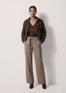 Grobstrickjacke mit voluminösem Stehkragen thumbnail 2