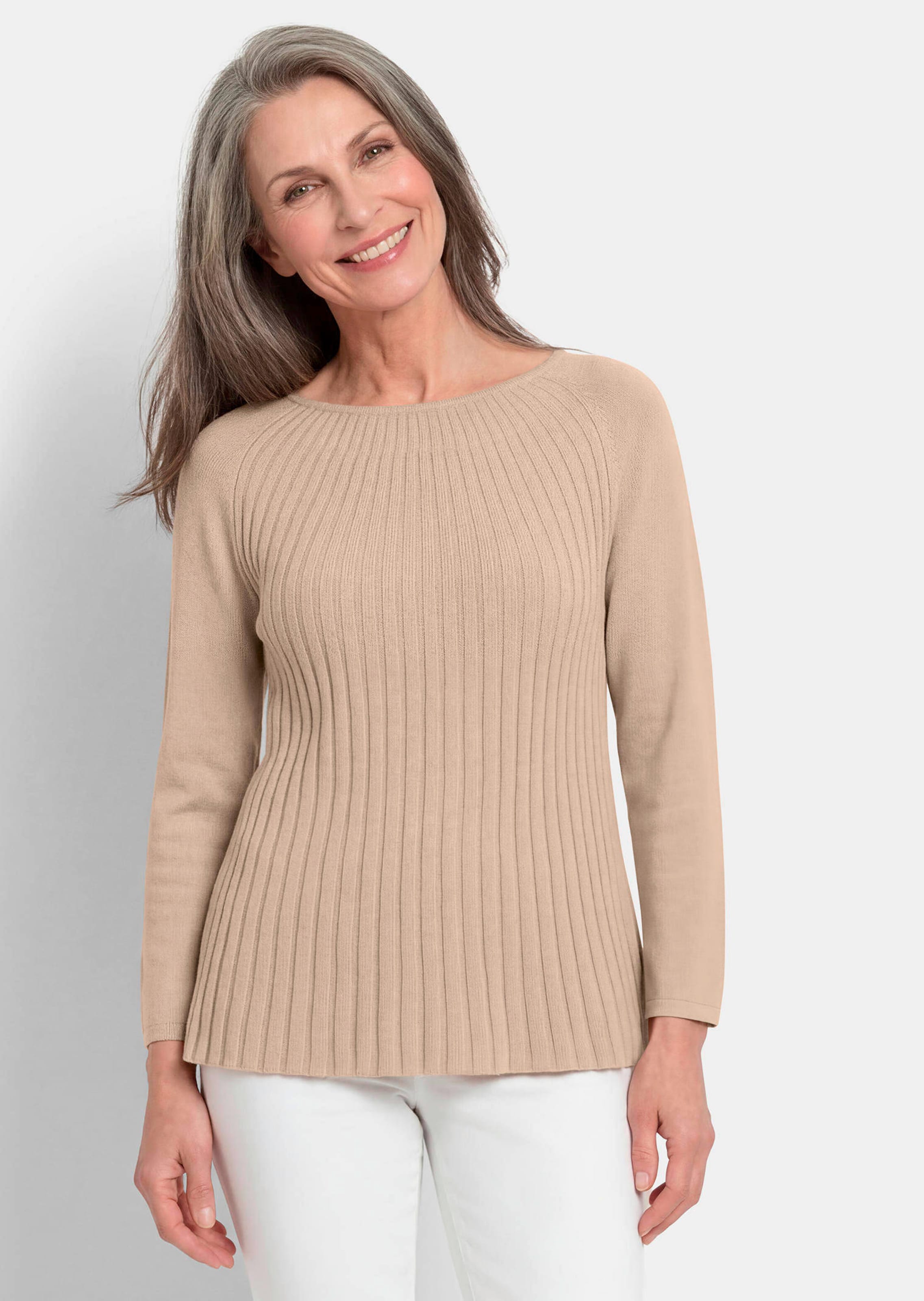 A-lijn tricot pullover met katoen