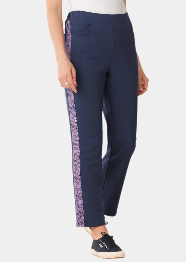 Pantalon de détente avec galon contrastant sur le côté