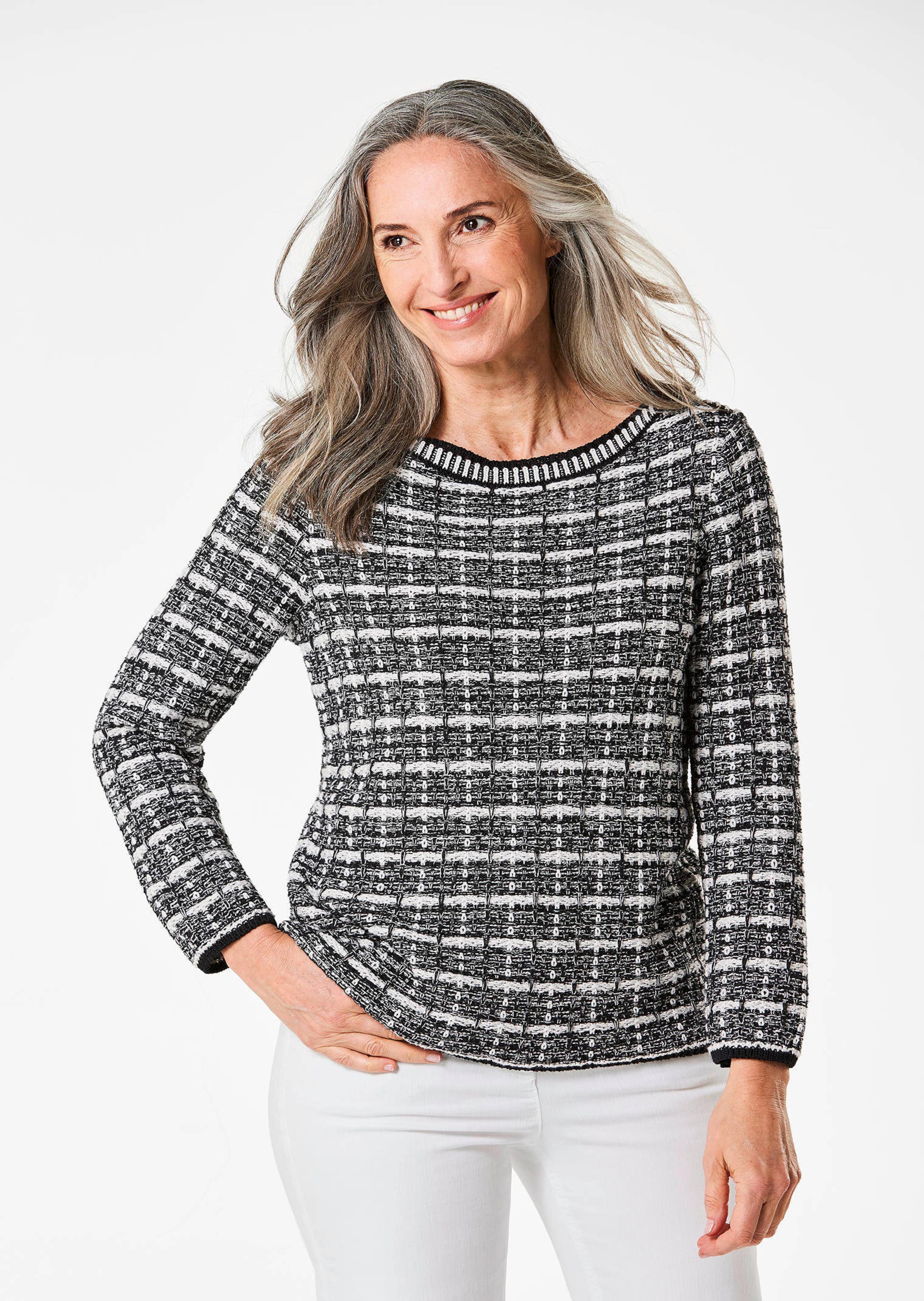 Pull avec motif jacquard à carreaux