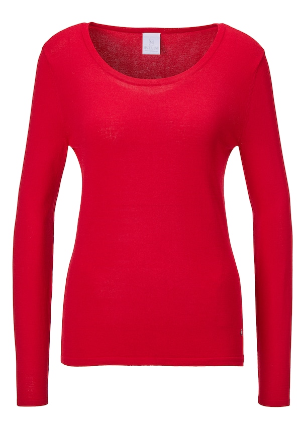 Round-neck jumper in a high-quality Milano knit