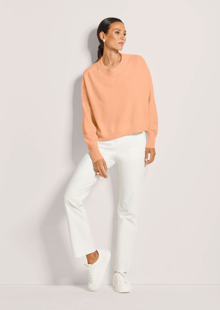 Kurzer Oversize-Pullover mit Kaschmir