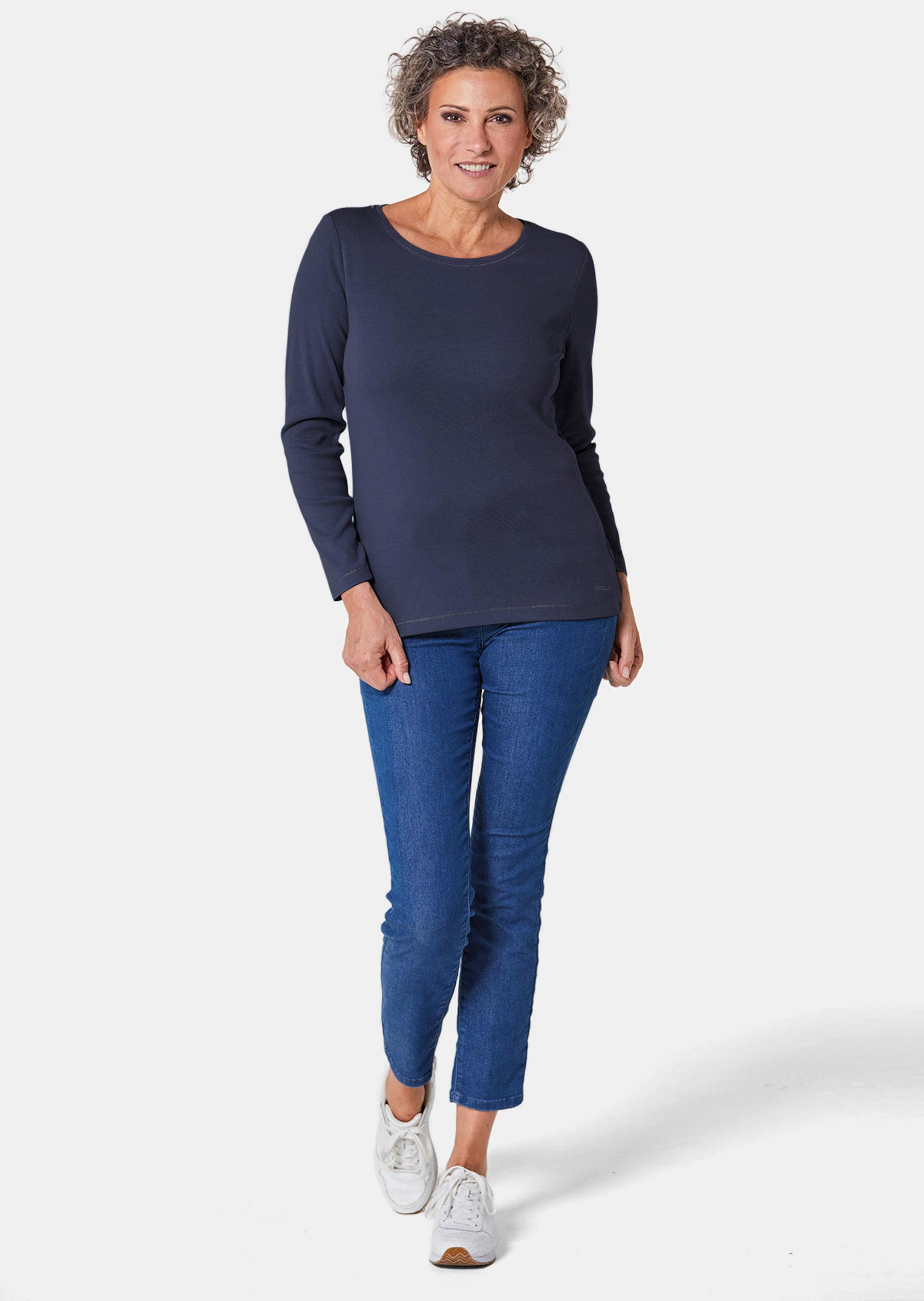 T-shirt en pur coton - marine - Gr. 52 de Goldner Fashion