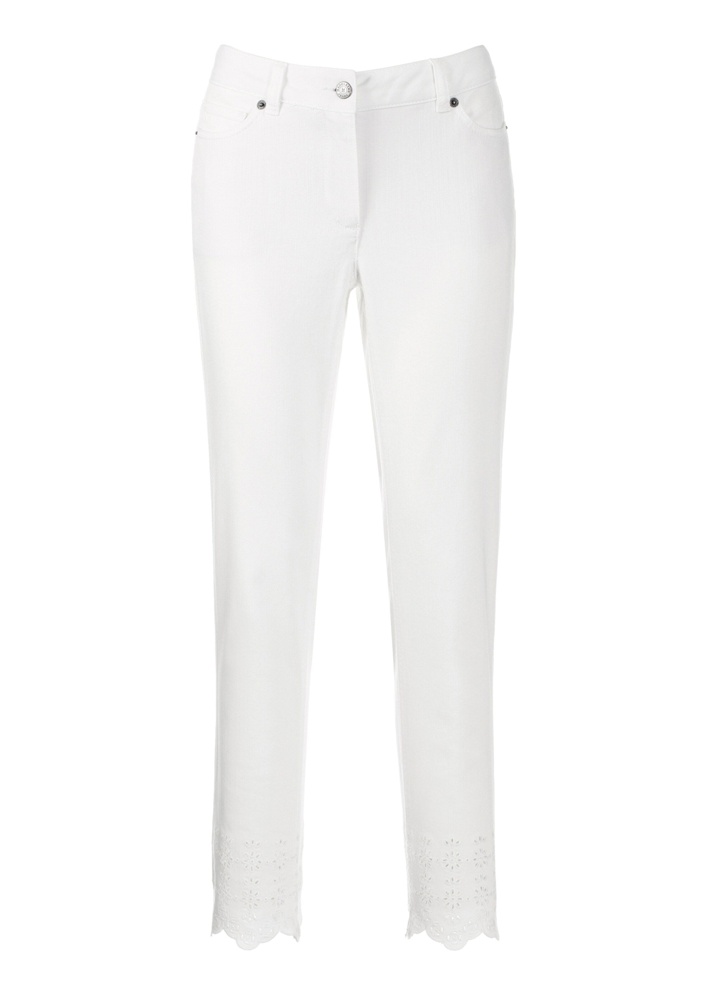 Jeans mit Stickerei am Saum