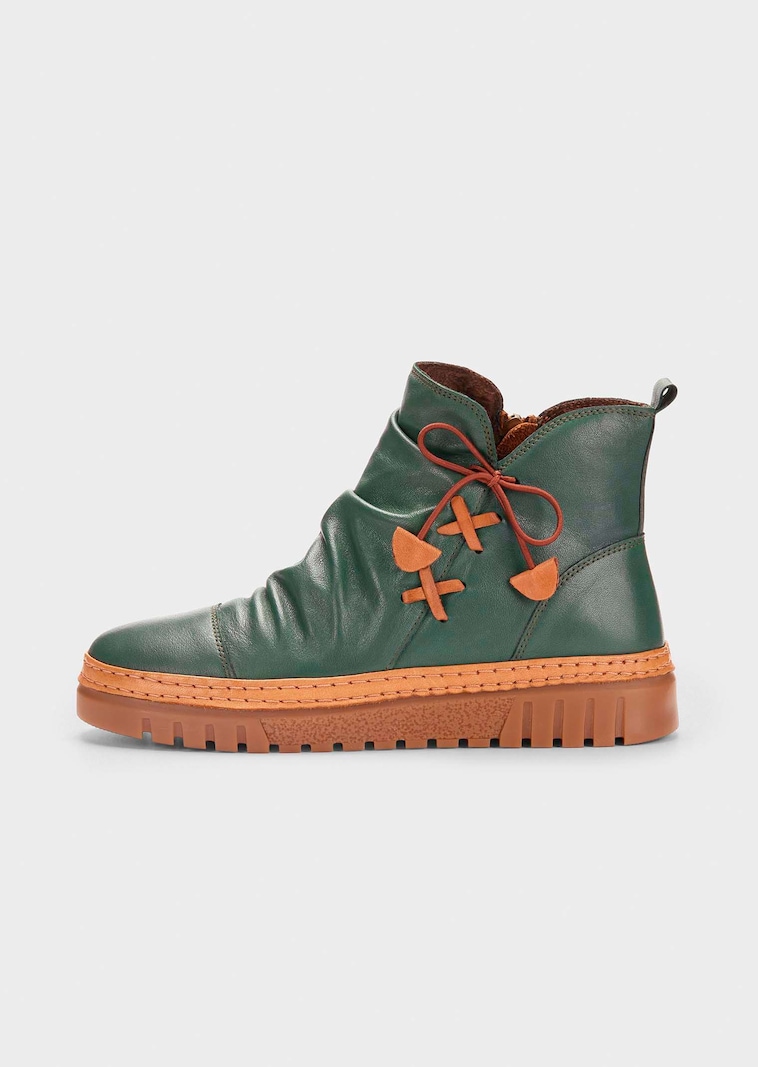 Bottines en cuir avec nœud décoratif