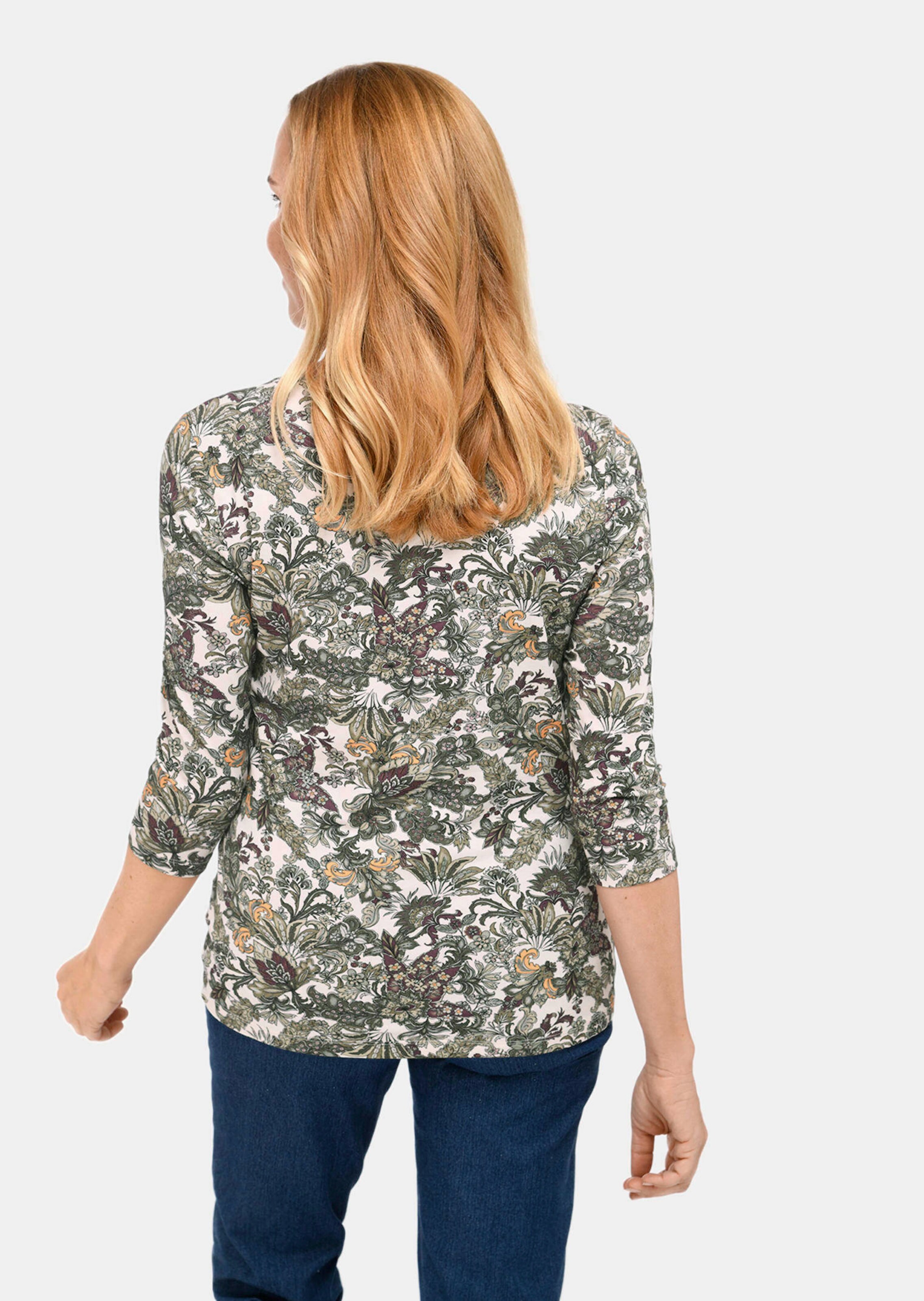 T-shirt à motif facile à assortir - kaki / à motifs - Gr. 56 de Goldner Fashion