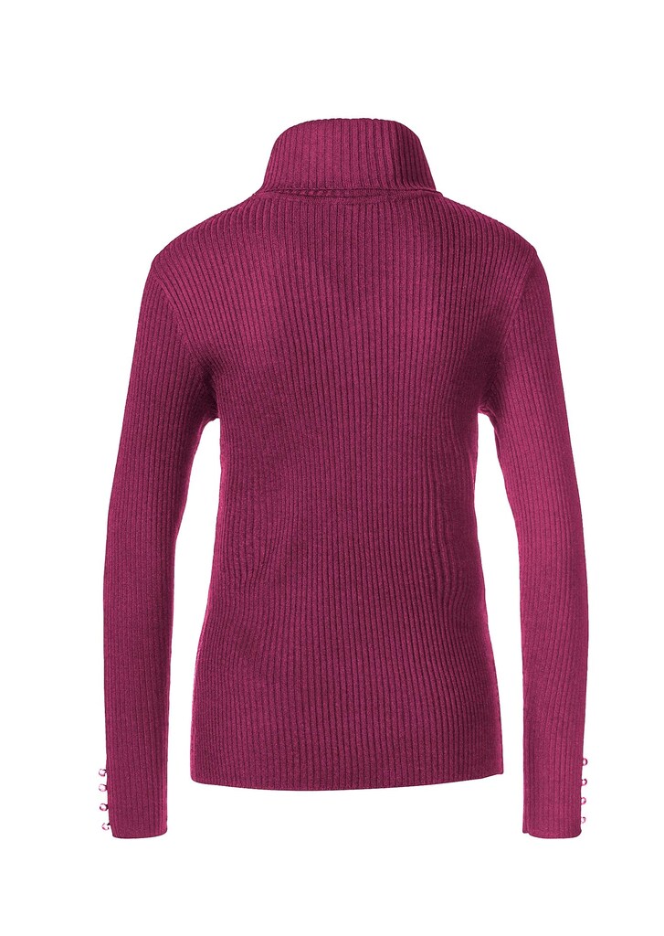 Eleganter Rollkragenpullover mit optischen Knöpfen