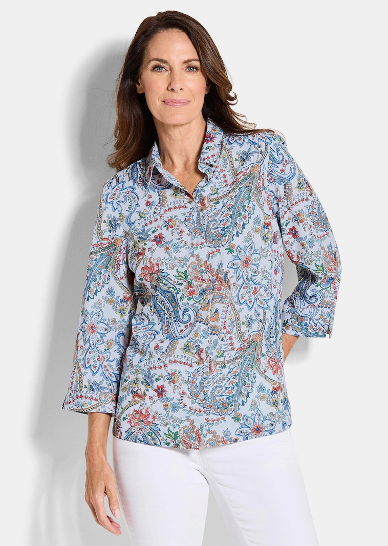 Paisley-Bluse mit Hemdkragen