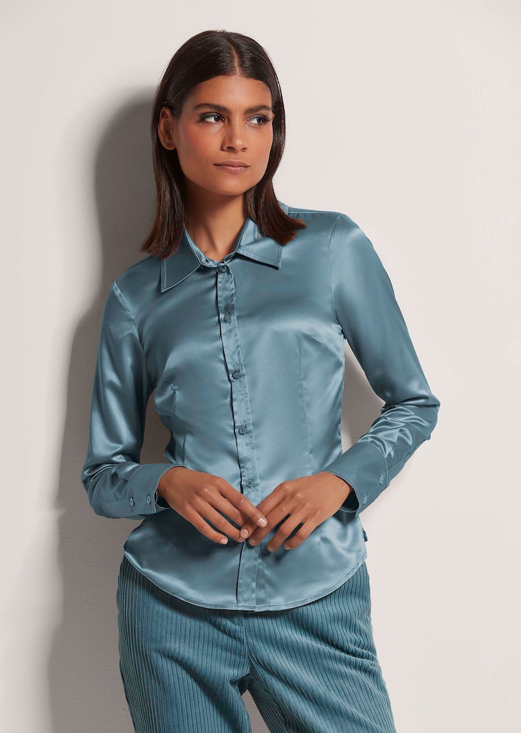 Hemdbluse mit glänzendem Finish