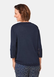 Lichte pullover met mooi ajour boorden thumbnail 2