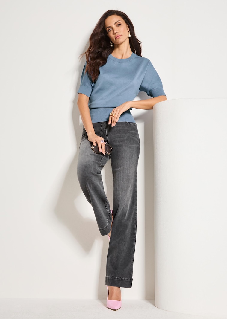 Bequeme Wide-Leg-Jeans aus Powerstretch