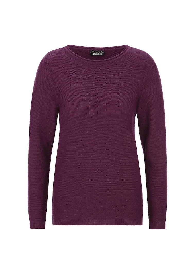 Fijn gebreide tricot pullover met boothals