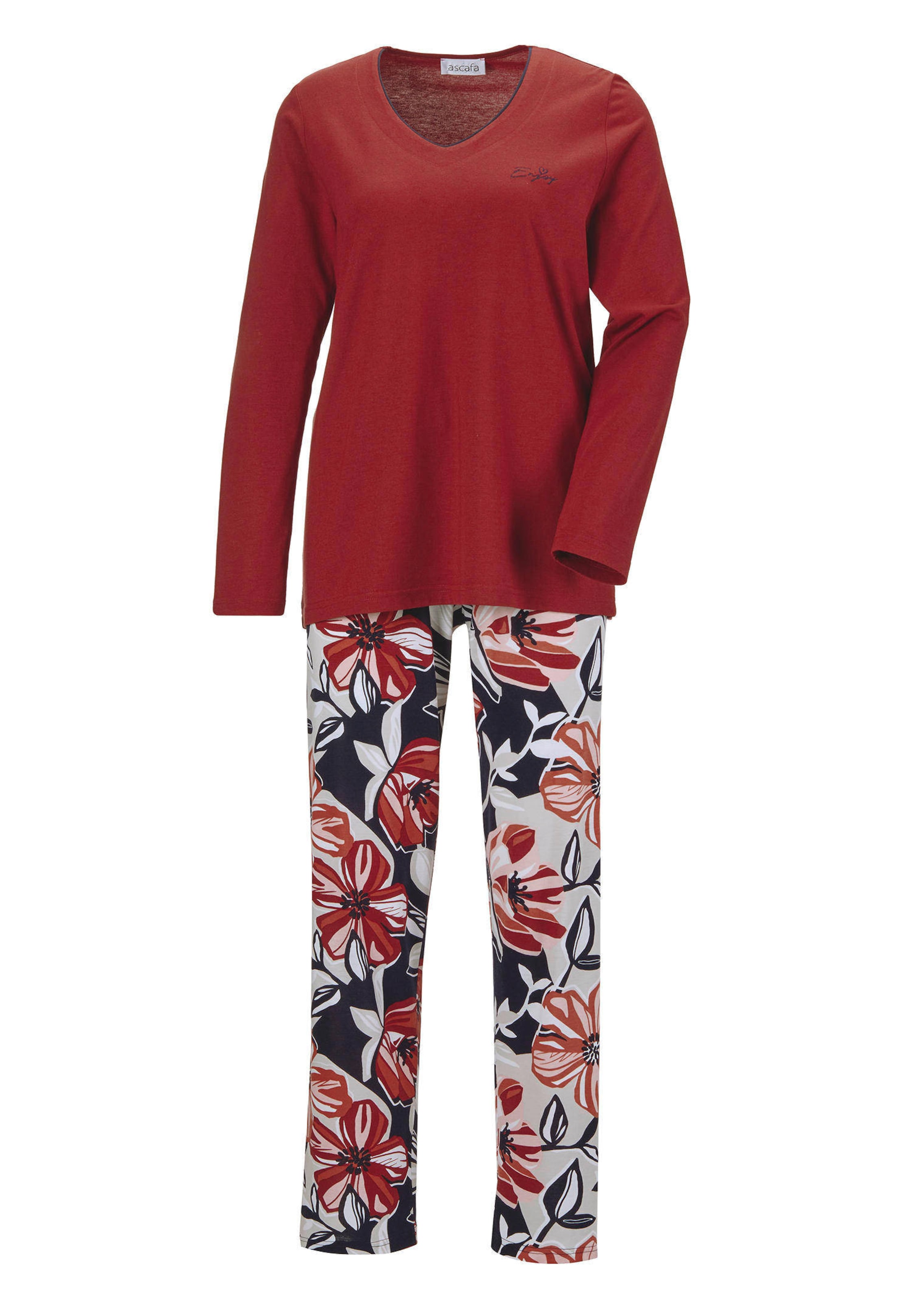 Pyjama à manches longues et encolure en V