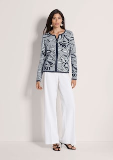 Blazer en maille à imprimé jacquard et zip thumbnail 2