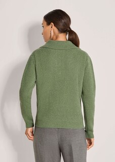 Schimmernder Pullover mit Polo-Kragen thumbnail 3