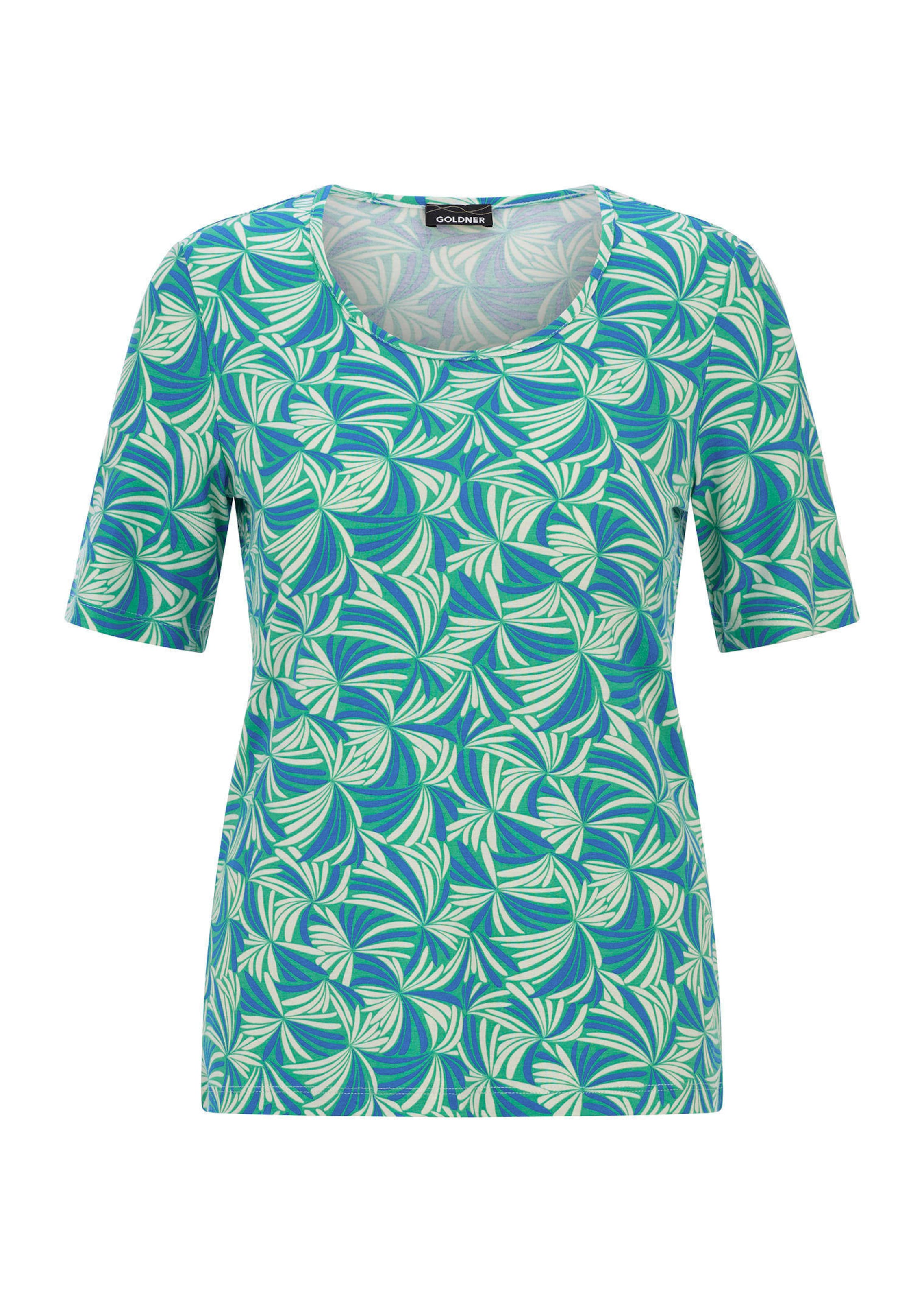 Shirt van viscose met bladerdessin