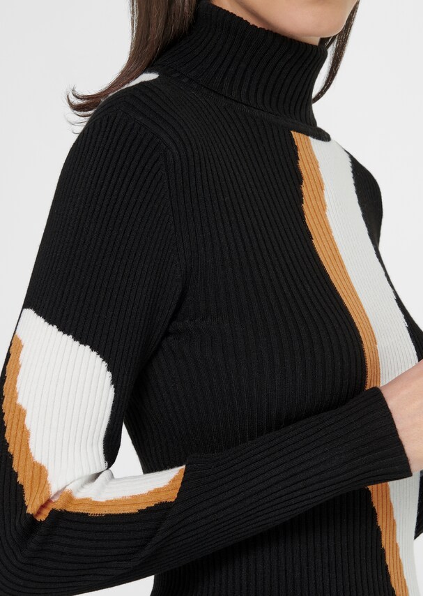 Intarsia jumper with wave pattern 4