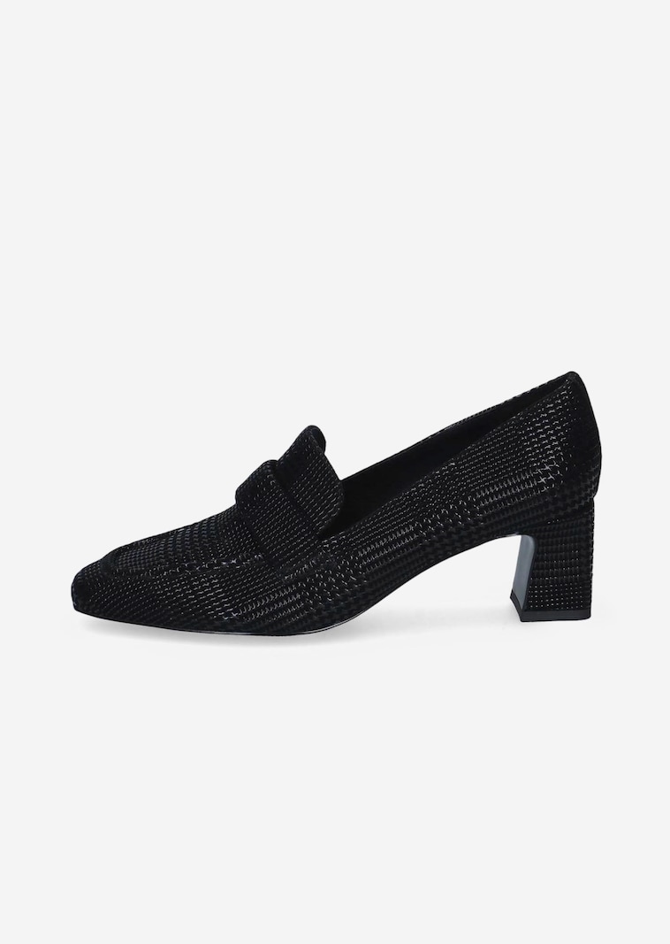 Escarpins en cuir à talon carré