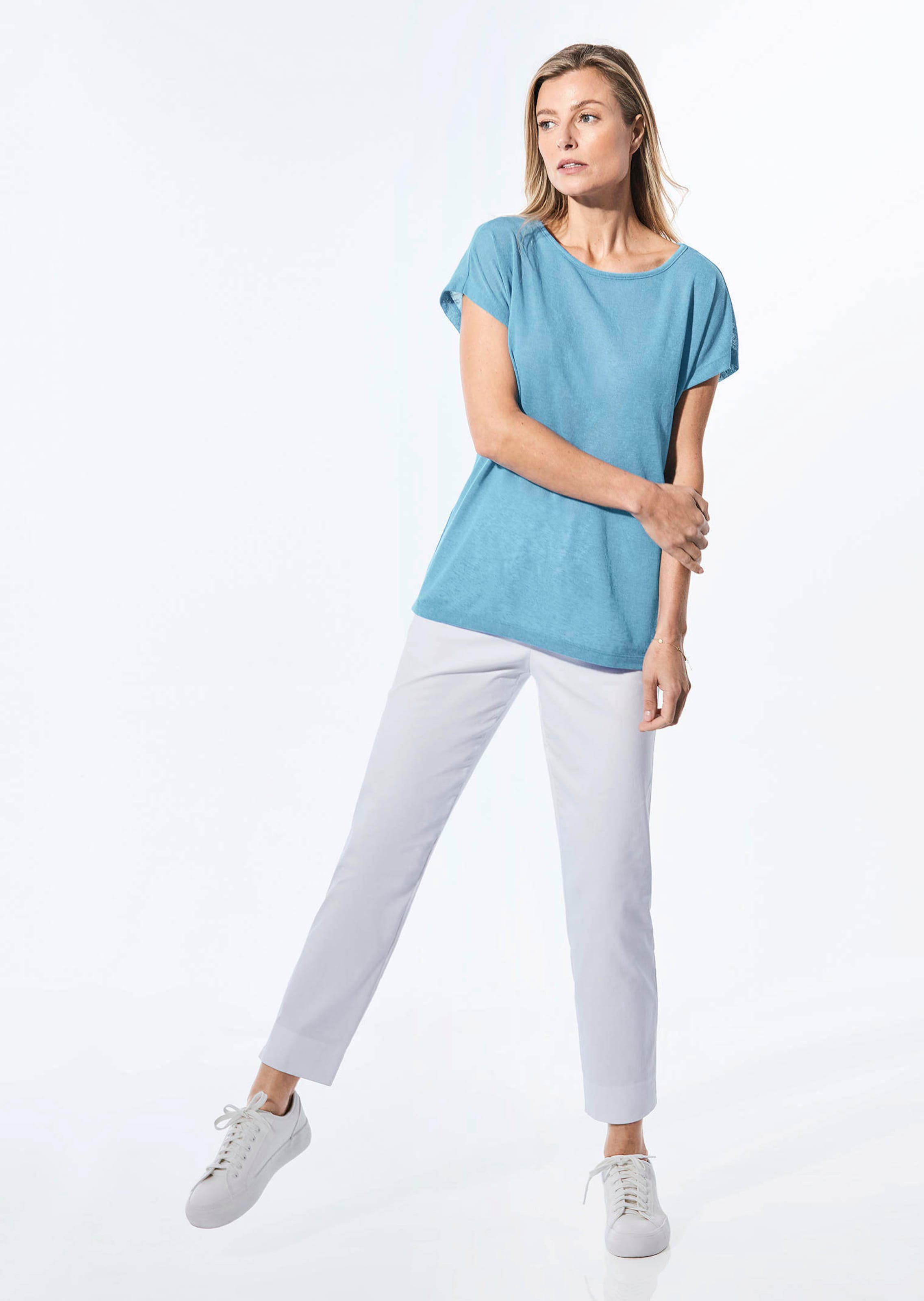 T-shirt aspect lin - bleu glace - Gr. 22 de Goldner Fashion