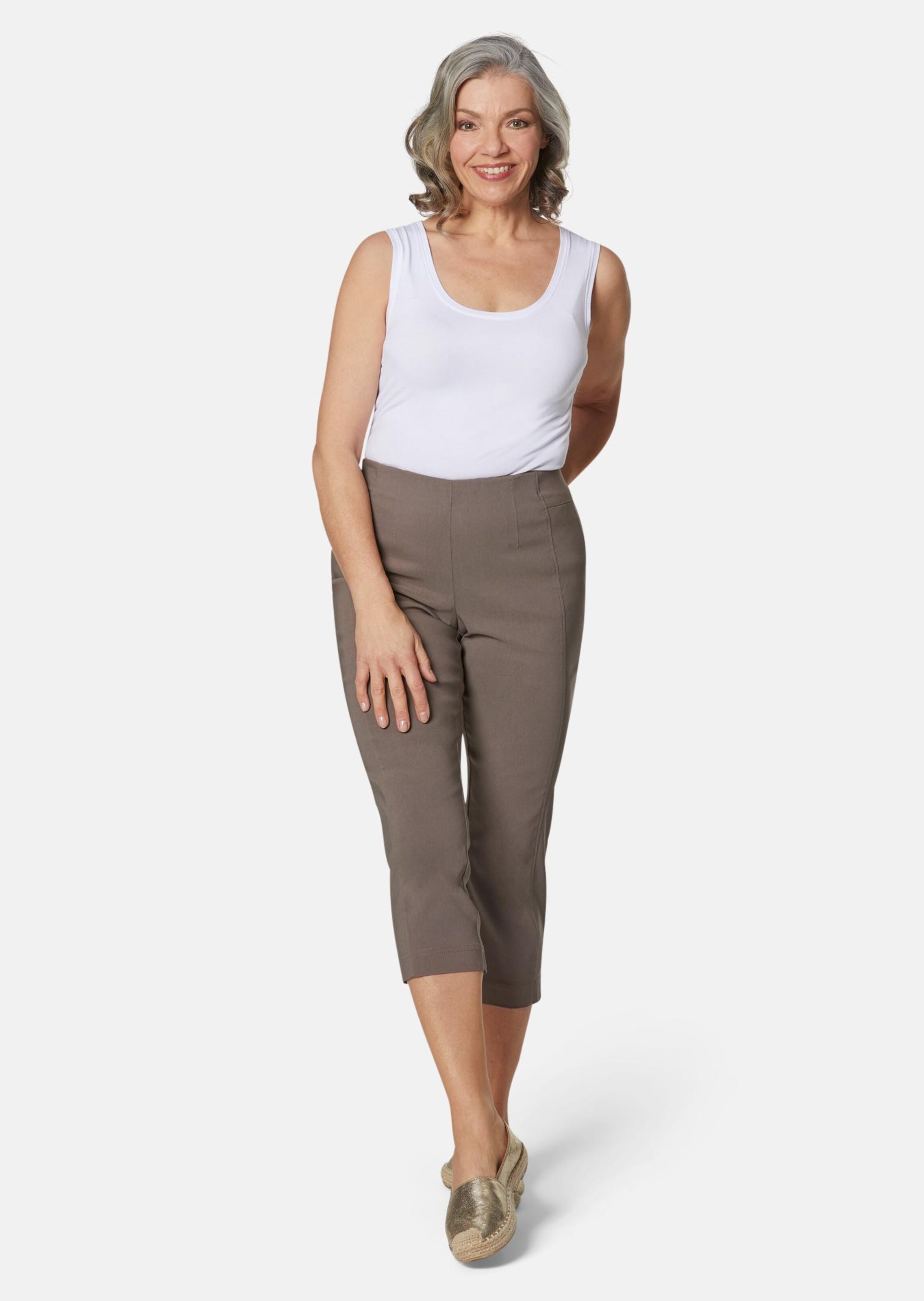 Pantalon super stretch 7/8 LOUISA - taupe - Gr. 285 de Goldner Fashion