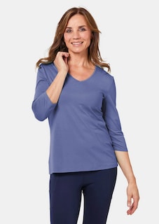 T-shirt à encolure en V et manches 3/4 thumbnail 1