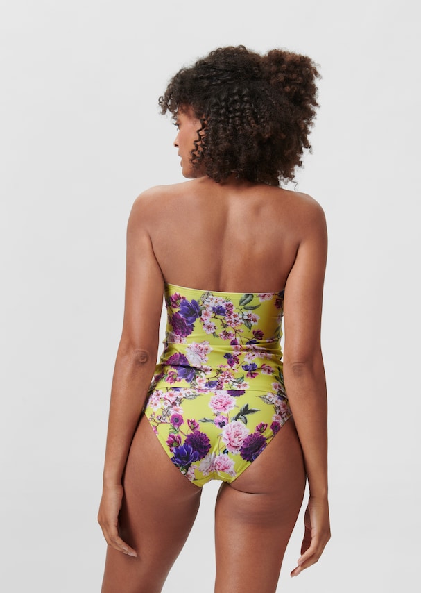Topkini with draping and floral print 2