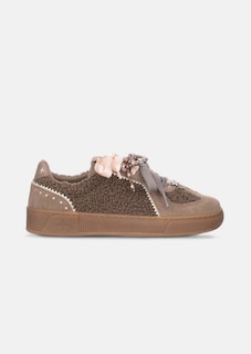 Sneaker aus Veloursleder mit Teddyfell thumbnail 1