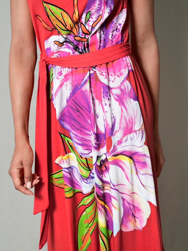 Strandkleid mit großem Blumendruck 3