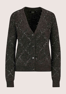 Strickjacke mit Rautenmuster und Pailletten thumbnail 6