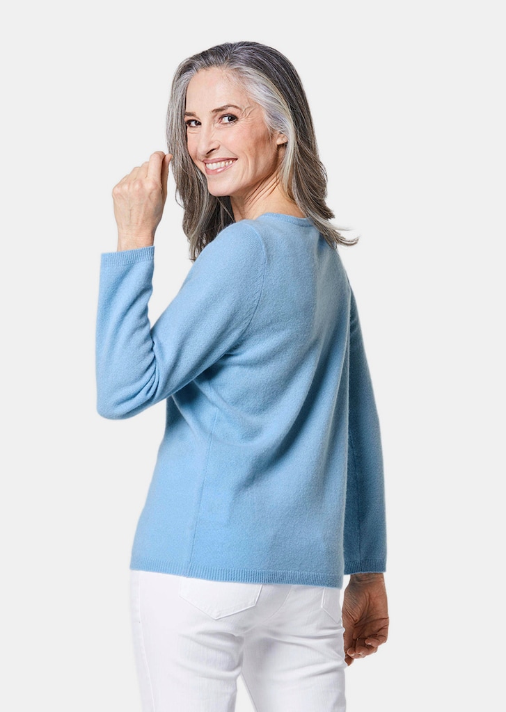 Kaschmirpullover mit U-Boot Ausschnitt