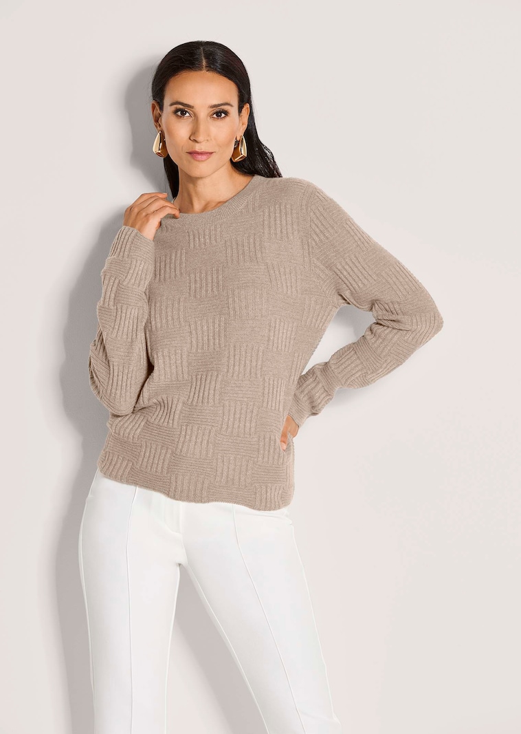 Struktur-Pullover mit viel Kaschmir