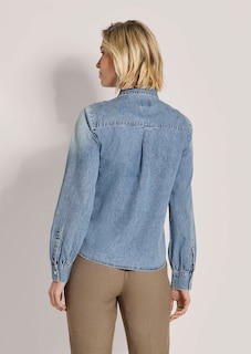 Jeansbluse mit floraler Stickerei thumbnail 3