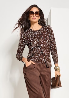 Feine Strickjacke mit Blumenprint thumbnail 7