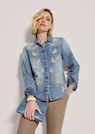 Jeansbluse mit floraler Stickerei thumbnail 4