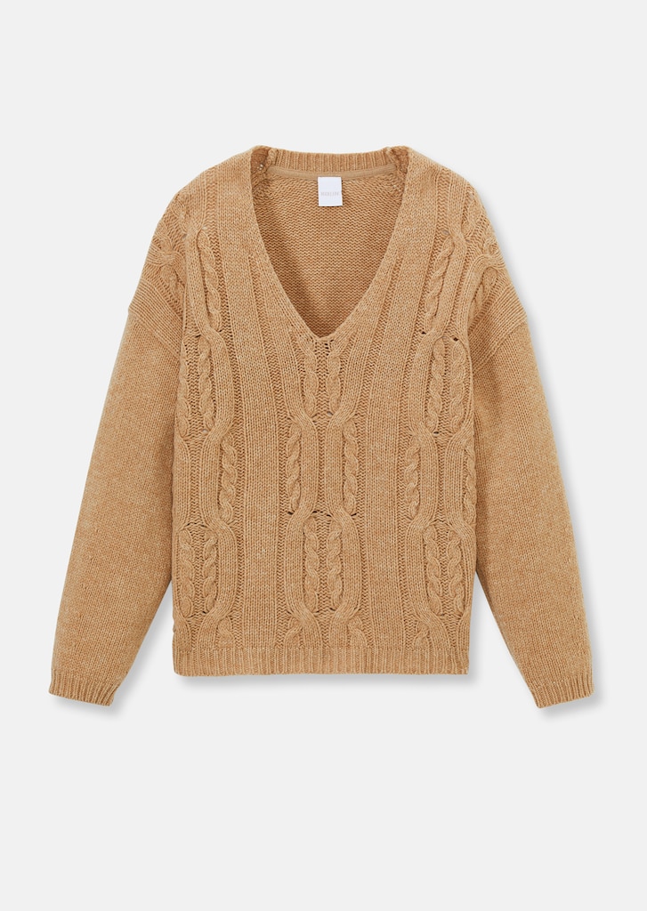 Cable-knit jumper with virgin wool and cashmere 5