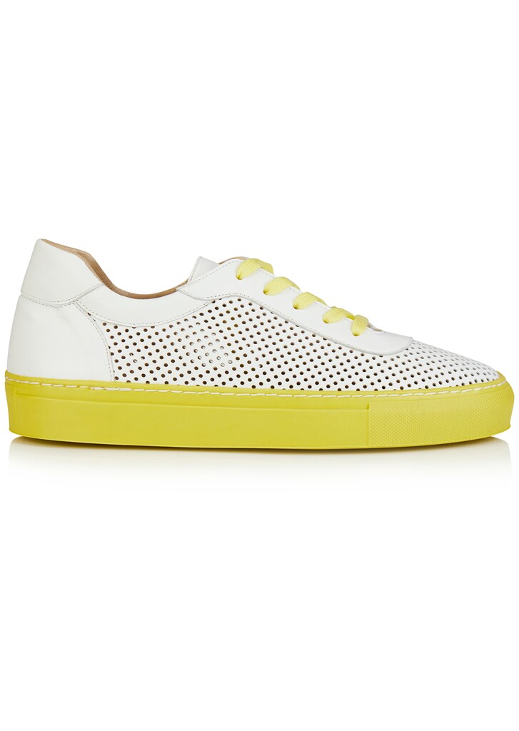Leather sneaker with perforated pattern 3
