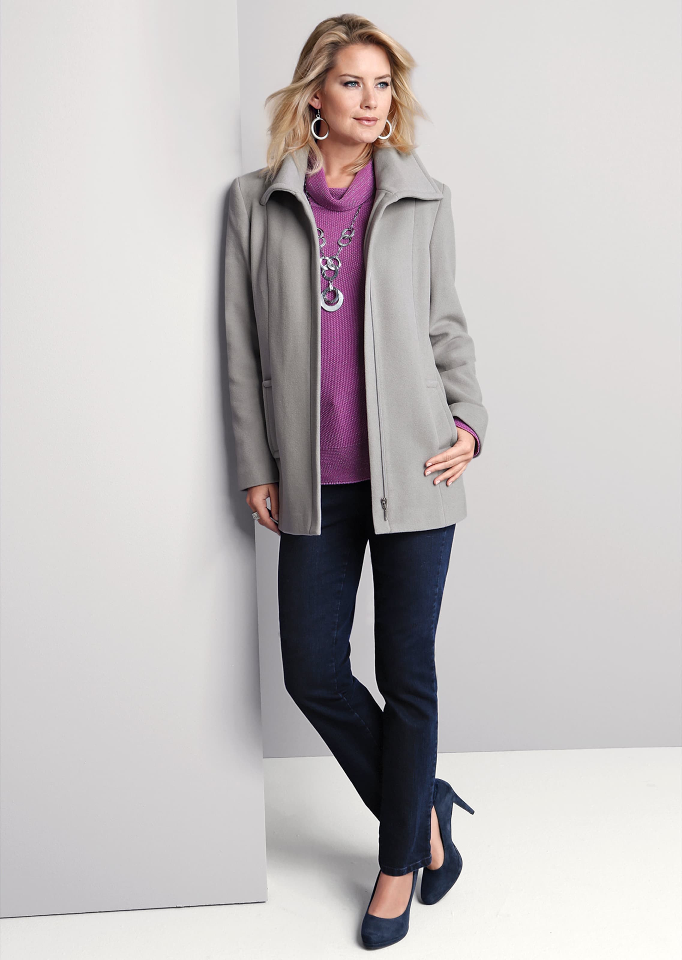 Manteau avec cachemire - baie - Gr. 20 de Goldner Fashion