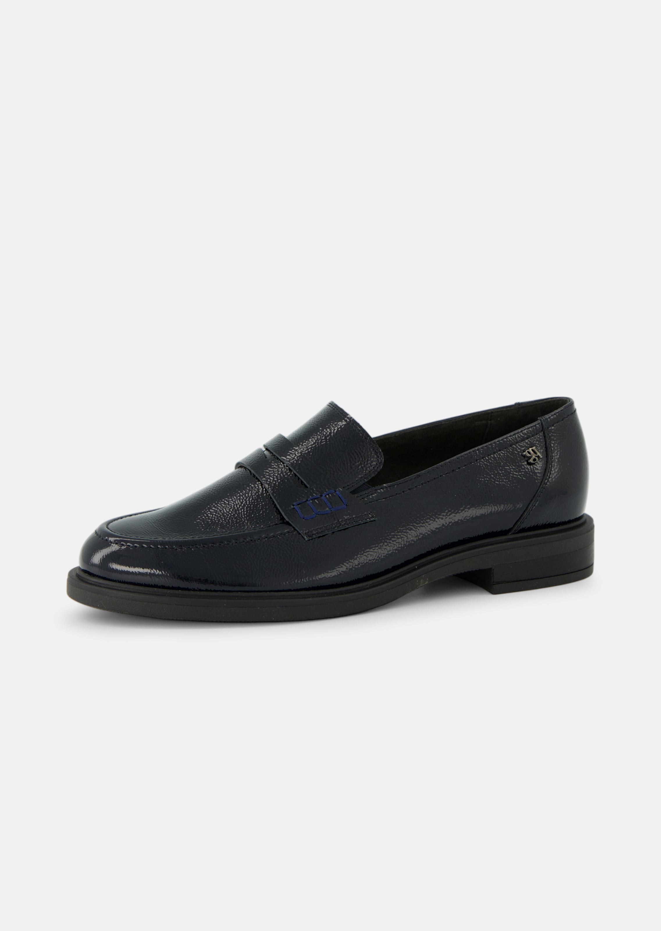 Slipper aus Leder in Knautsch-Lackoptik