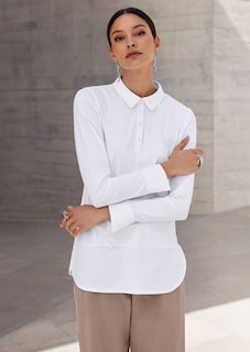 Sportive Bluse im Materialmix thumbnail 1