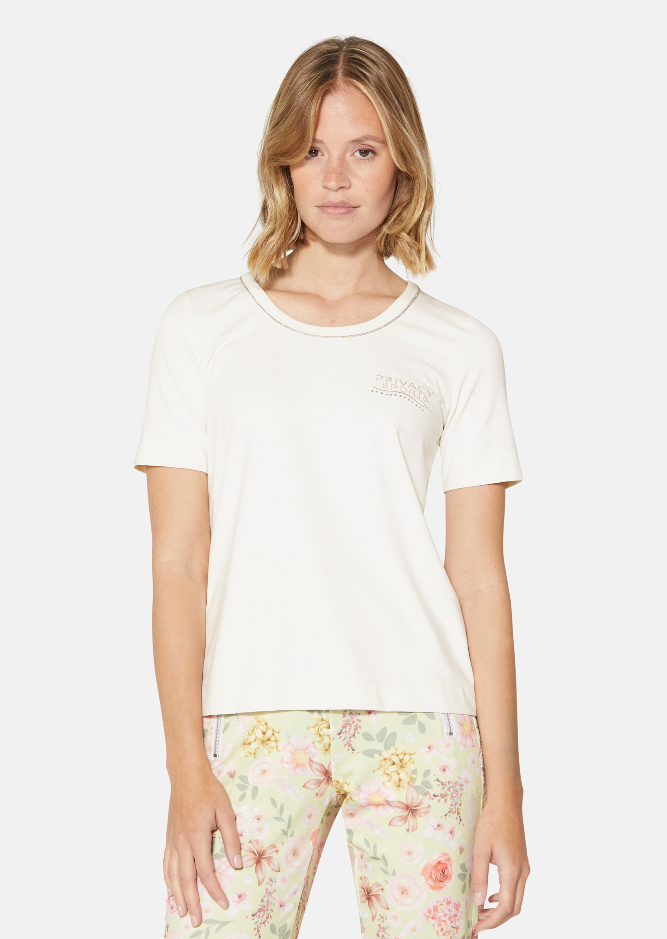 Kurzarm-Shirt mit Logo-Stickerei