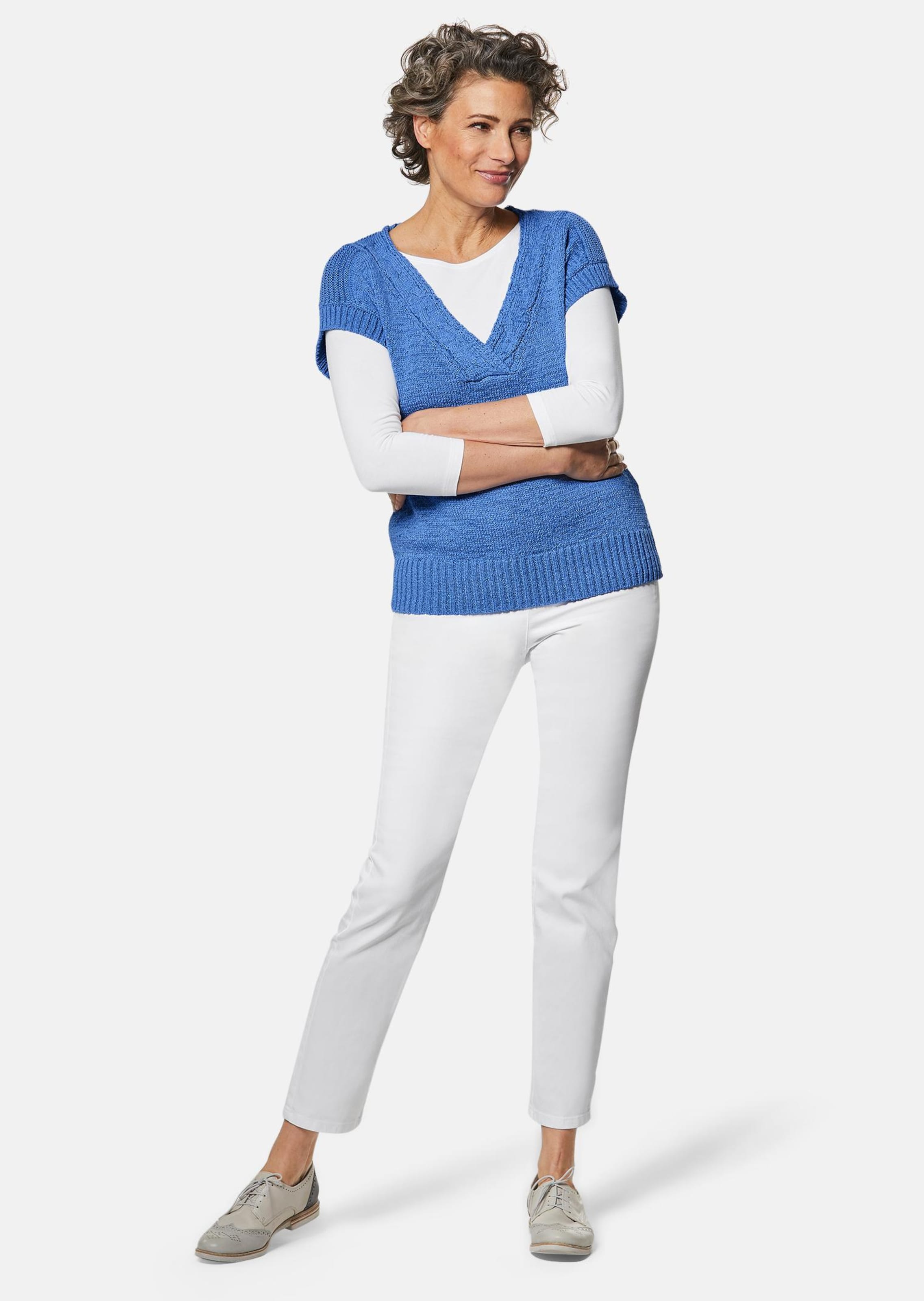 Pull façon débardeur - bleu - Gr. 22 de Goldner Fashion