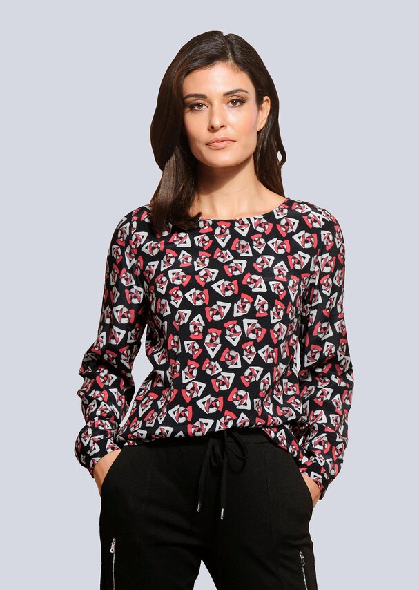Druckbluse mit grafischem Dessin