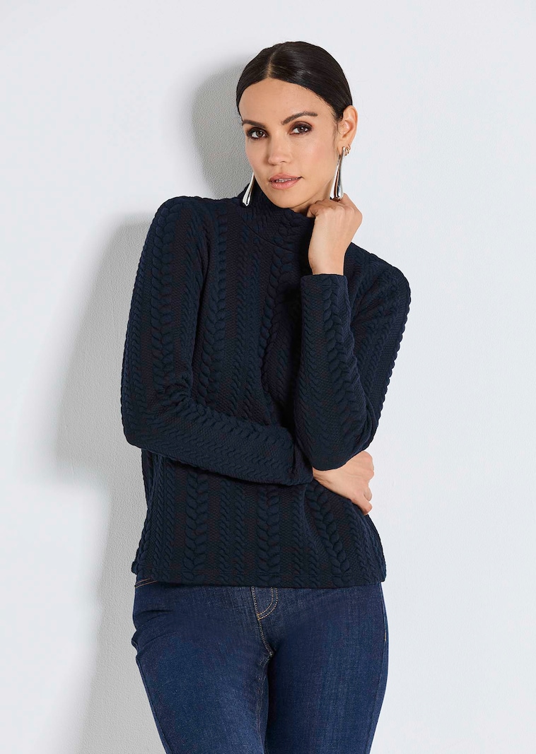 Sweatshirt mit Zopfstruktur