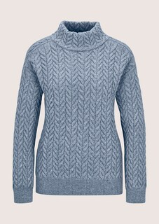 Stehkragen-Pullover mit Zopfmuster thumbnail 6