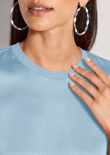 Blusenshirt aus Seide mit Rippenblenden thumbnail 5