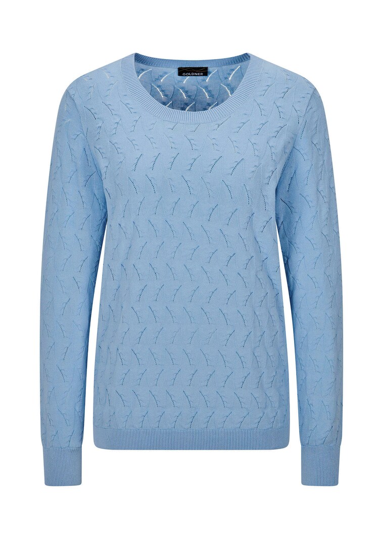 Strickpullover mit Zickzack-Zopfmuster