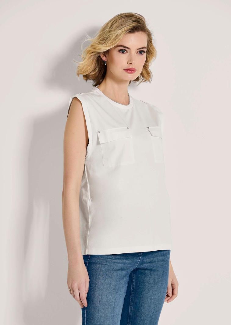 Ärmelloses Top mit Glanz-Akzent