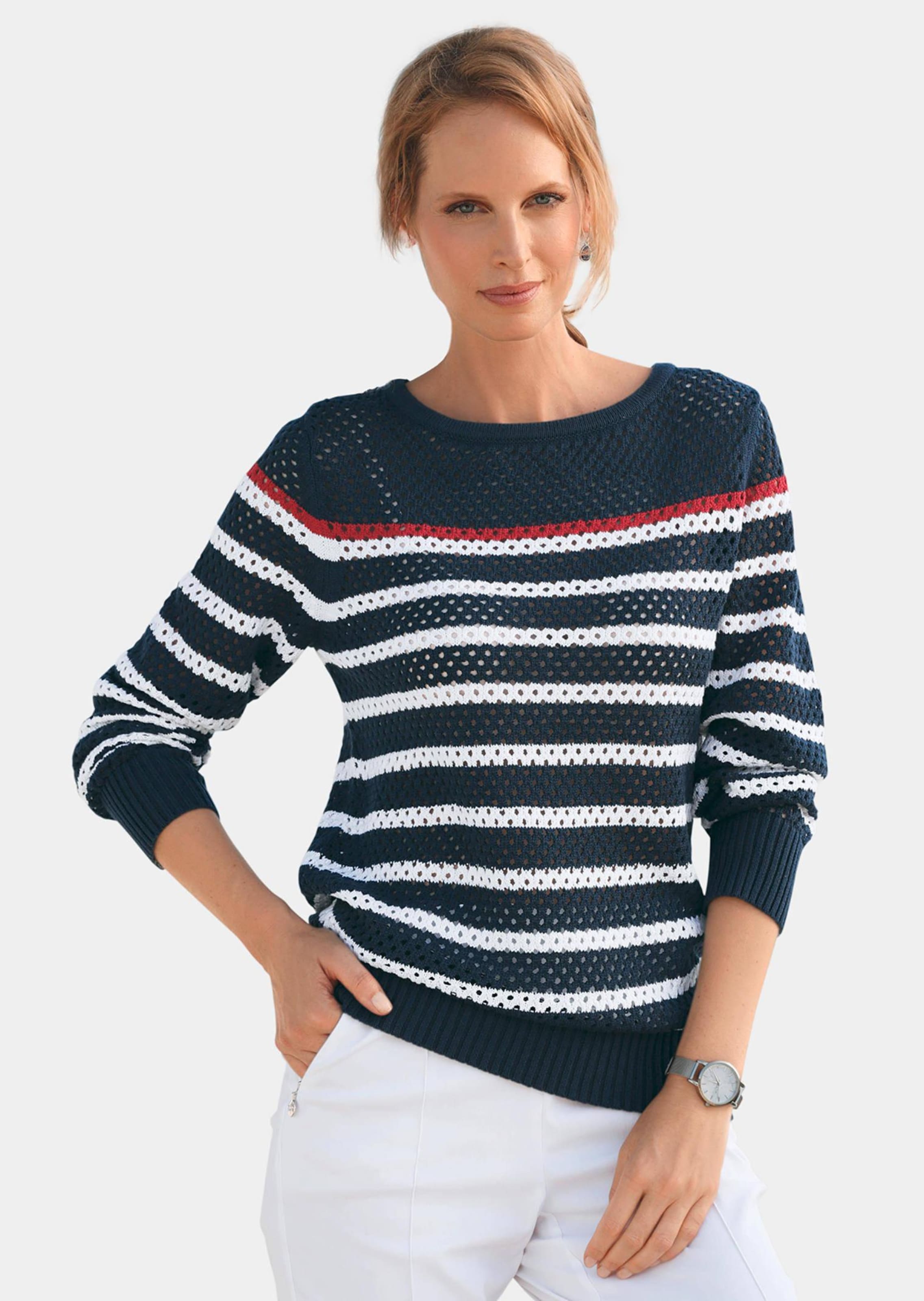 Lichte gestreepte pullover met mooi contrast